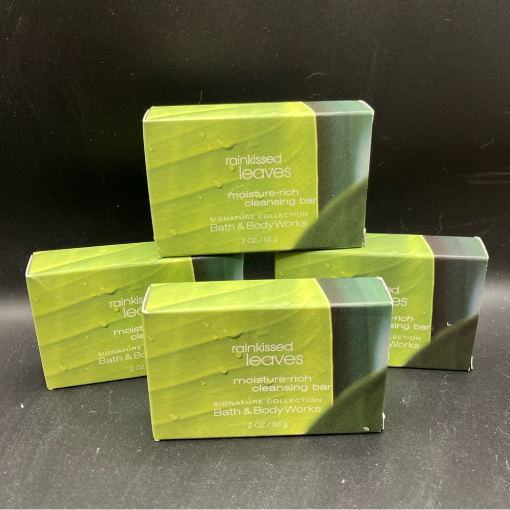 Rainkissed Leaves Bath and Body Works Moisture Rich Cleansing Bar Lot of 4 Bars